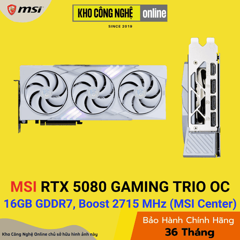 Card Màn Hình / VGA MSI GeForce RTX 5080 16G GAMING TRIO OC WHITE