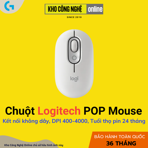 Chuột Không Dây Logitech POP Mouse - Trắng