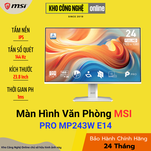Màn hình Văn phòng MSI PRO MP243W E14 Trắng