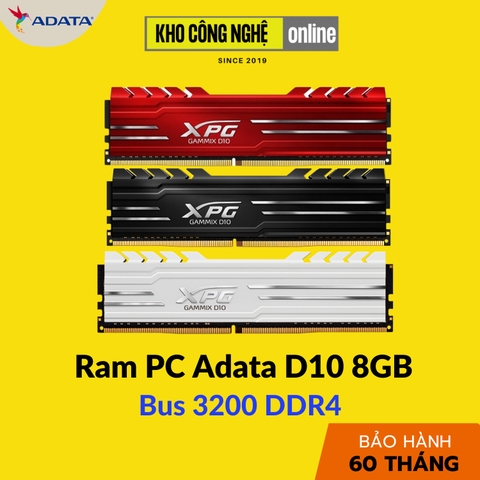 Combo Ram PC ADATA XPG GAMMIX D10 8GB DDR4 3200MHz