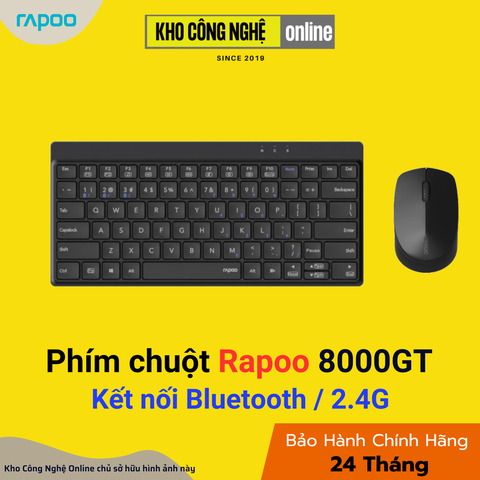 Bộ phím chuột không dây Rapoo 8000GT - Đen