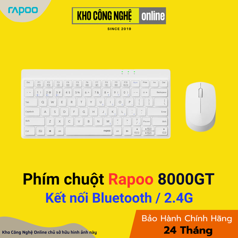 Bộ phím chuột không dây Rapoo 8000GT - Trắng