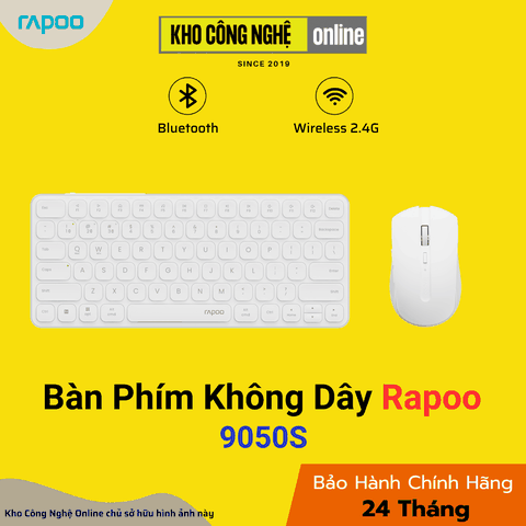Bộ Bàn Phím Chuột Không Dây Rapoo 9050S - Trắng