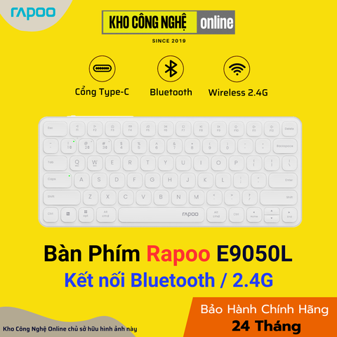 Bàn Phím Không Dây Rapoo E9050L - Trắng
