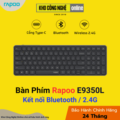 Bàn Phím Không Dây Rapoo E9350L - Đen