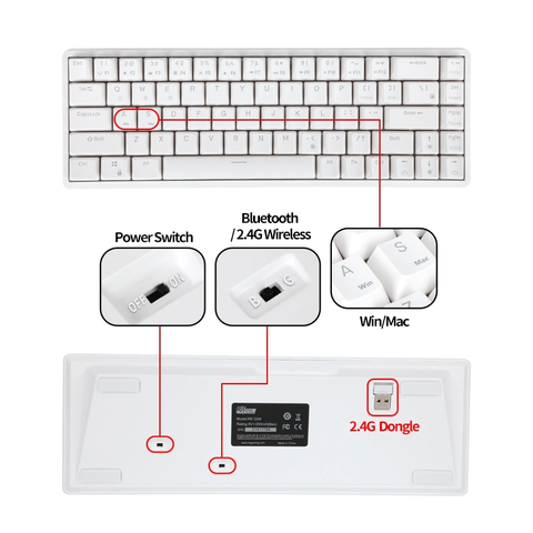 Royal Kludge RK G68 - Bàn phím cơ Royal Kludge RK G68 Bluetooth 5.0 và Wireless 2.4G (HOTSWAP)