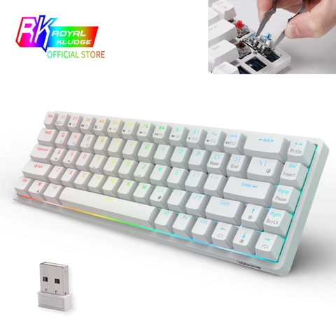 RK G68 RGB NEW HOTSWAP - Bàn phím cơ không dây Royal Kludge RK G68 Bluetooth 5.0 và Wireless 2.4G -  CHÍNH HÃNG