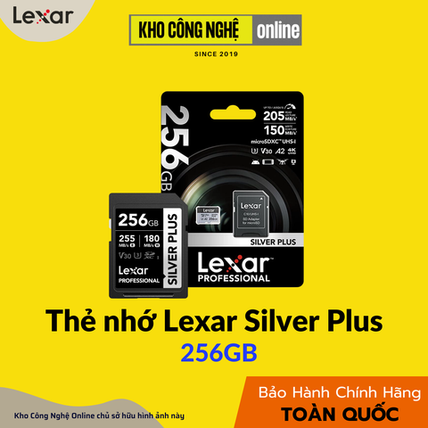 Thẻ nhớ SDXC Lexar Professional Silver Plus Microsdxc UHS-I 256GB 205MB/s READ