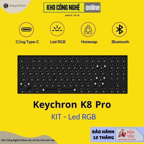 Bàn phím cơ Keychron K8 Pro - Hỗ trợ QMK/VIA - (Hàng chính hãng)