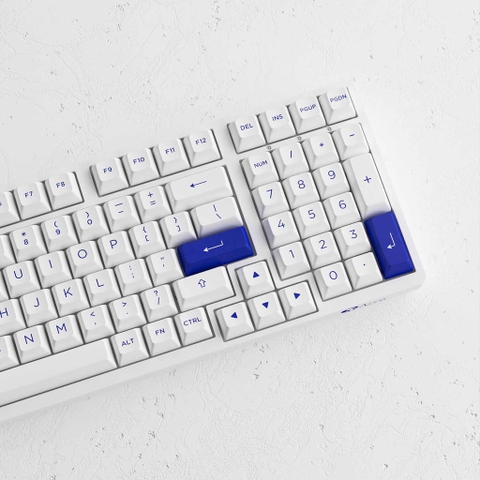 Bàn phím cơ AKKO 3098B Multi-modes Blue on White (Bluetooth 5.0 / Wireless 2.4Ghz / Hotswap / Foam tiêu âm )