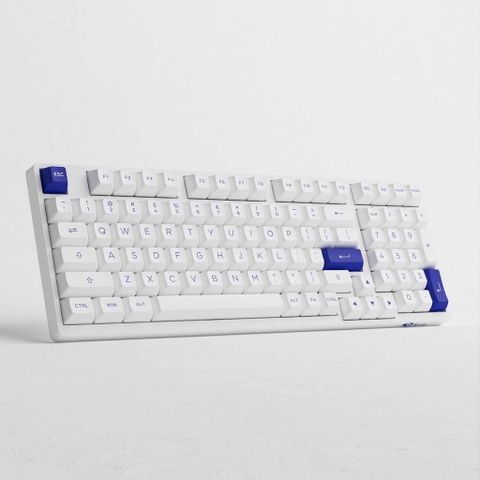 Bàn phím cơ AKKO 3098B Multi-modes Blue on White (Bluetooth 5.0 / Wireless 2.4Ghz / Hotswap / Foam tiêu âm )