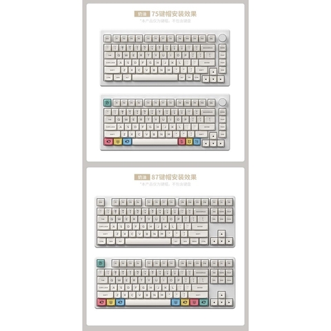 Bộ Keycap AKKO CREAM (PBT Double-Shot / MDA profile / 282 nút)