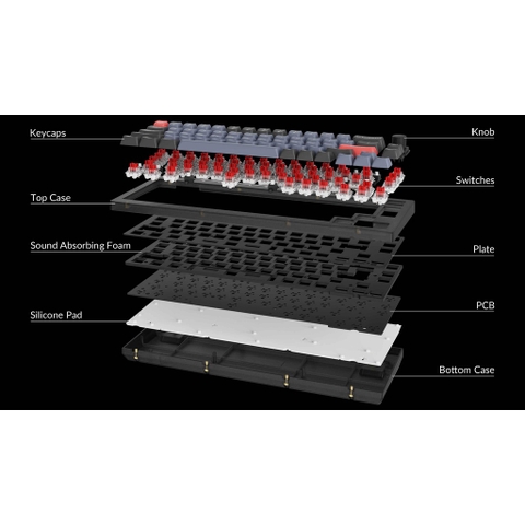 Bàn phím cơ Keychron V2 có núm Custom QMK (Hàng Chính Hãng)