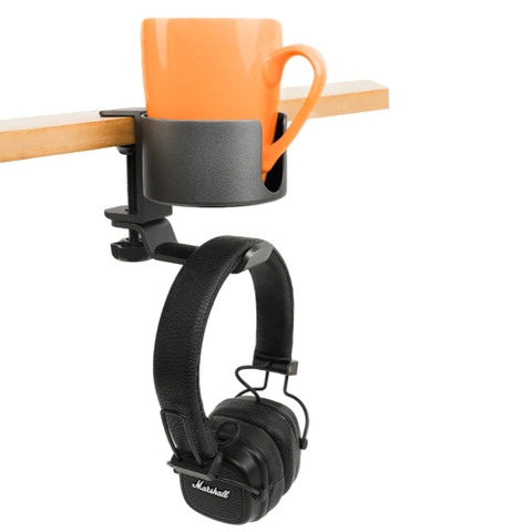 Giá để cốc kẹp bàn tích hợp giá treo tai nghe móc treo đồ HyperWork CH01