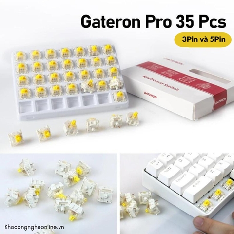 Switch Gateron Milky Yellow Pro | Gateron Red Pro | Gateron Yellow Pro - Hộp kèm khay đựng 35 Switch (3 pin và 5 pin)