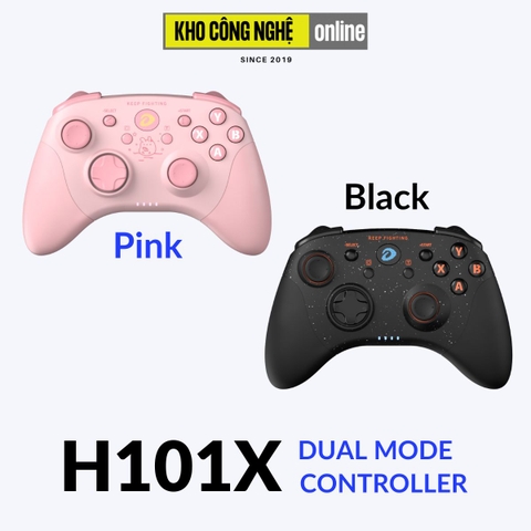 Tay cầm chơi game DAREU H101X (Dual Mode: Type-C, Bluetooth, Pin sạc 650mAh)