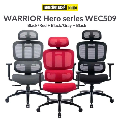 Ghế Công Thái Học WARRIOR Hero Series WEC509 Đen / Xám / Đỏ