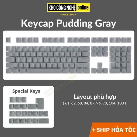 Keycap pudding PBT 129 phím xuyên led
