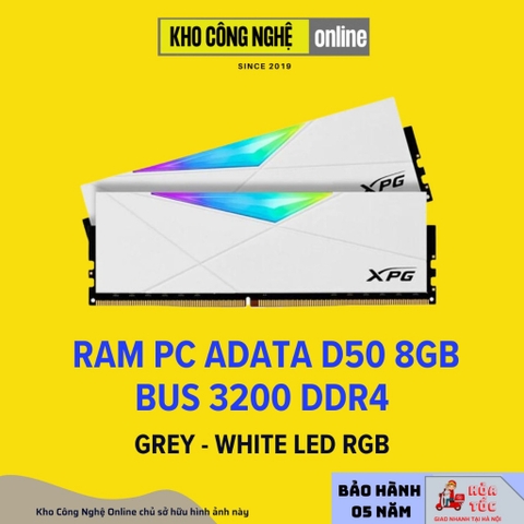 Ram Adata D50 DDR4 XPG SPECTRIX RGB 8GB Bus 3200MHz / 3600MHz