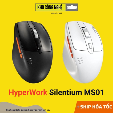 Chuột không dây HyperWork Silentium MS01 / Silentium Mini MS01M (Switch silent yên tĩnh, kết nối 3 Mode)