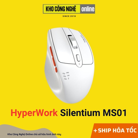 Chuột không dây HyperWork Silentium MS01 / Silentium Mini MS01M (Switch silent yên tĩnh, kết nối 3 Mode)