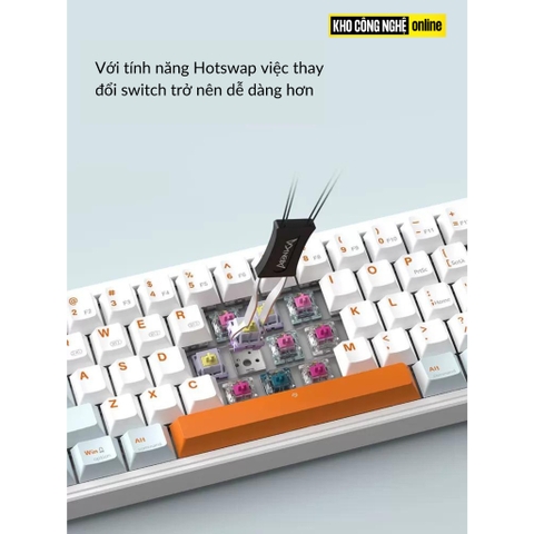 MONKA 3067 V2 Pro - Bàn phím cơ MONKA 3067 V2 Pro Không Dây, Mạch Xuôi, Led RGB, Kết Nối 3 Modes