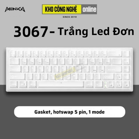 MONKA 3067 V2 Pro - Bàn phím cơ MONKA 3067 V2 Pro Không Dây, Mạch Xuôi, Led RGB, Kết Nối 3 Modes
