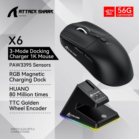 Chuột Attack Shark X3 Chip PAW339 có kết Nối 3 chế độ