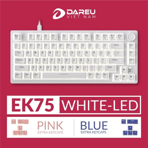 Bàn phím cơ DAREU EK75 PRO BLACK GOLDEN / EK75 Black White (Triple Mode, Gasket Mount, RGB)