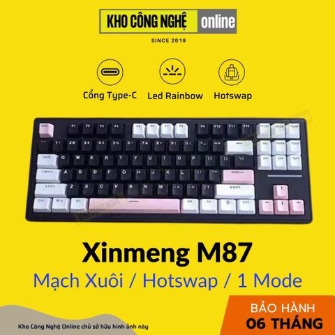 Bàn Phím Cơ Xinmeng M87 Không Dây, Mạch Xuôi, Kết Nối 3 Modes