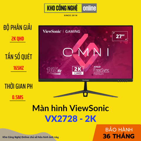 Màn hình Gaming ViewSonic VX2728-2K 27 inch, 2K, 165Hz, Fast IPS