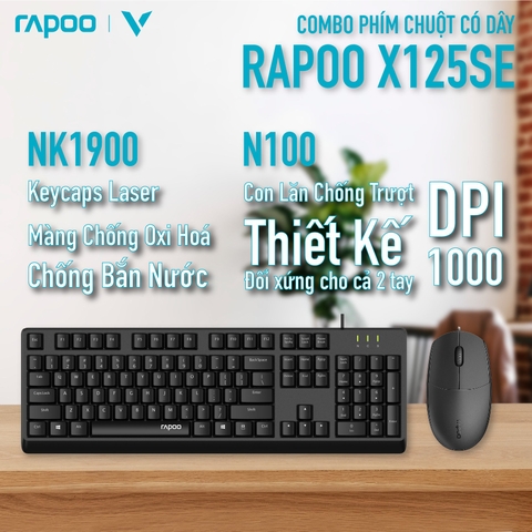 Bộ phím chuột có dây Rapoo X125SE