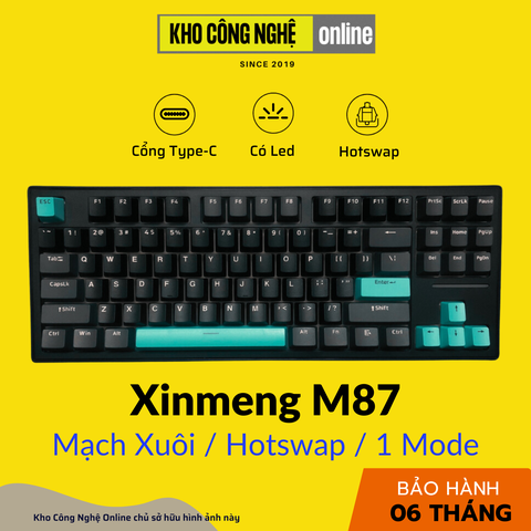 Bàn Phím Cơ Xinmeng M87 Không Dây, Mạch Xuôi, Kết Nối 3 Modes