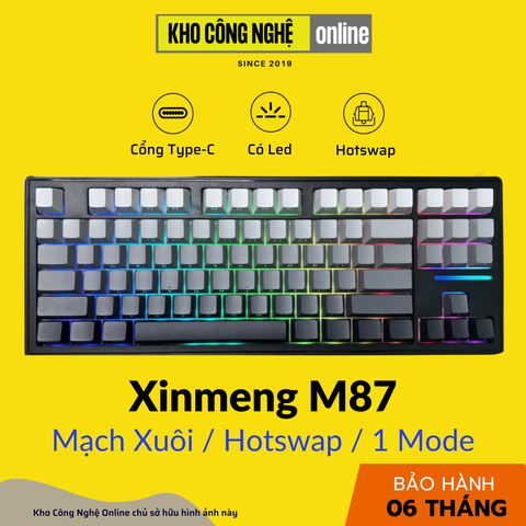 Bàn Phím Cơ Xinmeng M87 Không Dây, Mạch Xuôi, Kết Nối 3 Modes