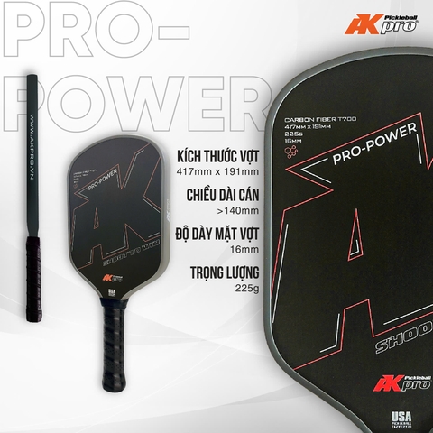 Vợt Pickleball Cần Thơ PRO-POWER Carbon T700