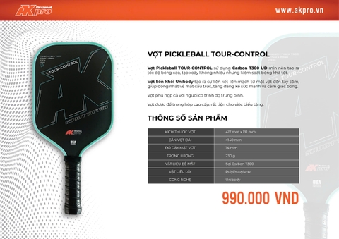 Vợt Pickleball Cần Thơ TOUR-CONTROL Carbon T300