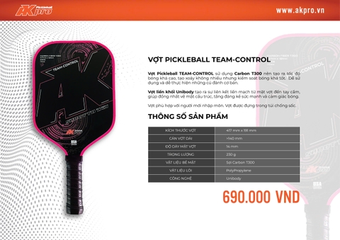 Vợt Pickleball Cần Thơ TEAM-CONTROL Carbon