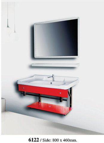 Lavabo kính Việt Mỹ 6122 kèm gương