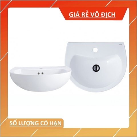 Lavabo chậu rửa mặt Caesar L2150 treo tường chân ngắn