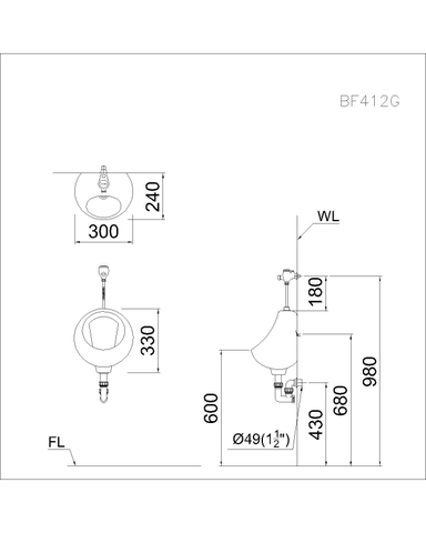 Xả tiểu Caesar BF412G