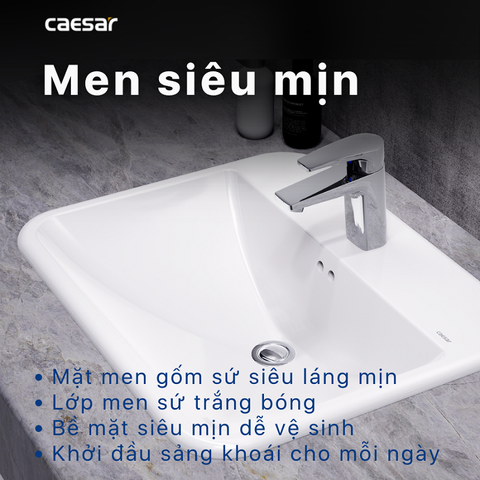 Lavabo chậu rửa mặt Caesar L5019 bán âm