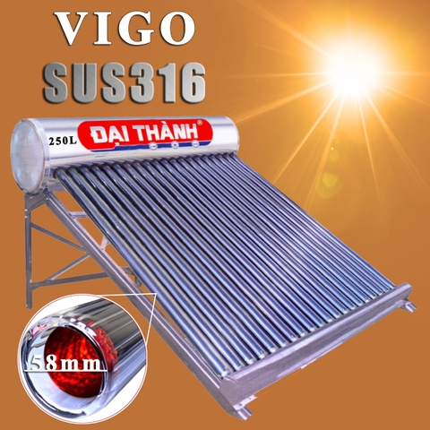 Máy nước nóng năng lượng mặt trời Đại Thành 300 lít Vigo Inox 316