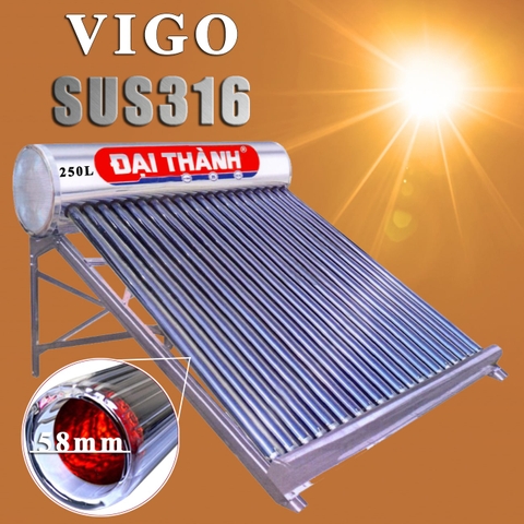 Máy nước nóng năng lượng mặt trời Đại Thành 130 lít Vigo Inox 316
