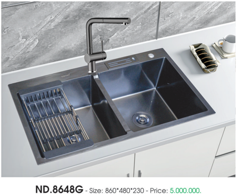 Chậu rửa chén Việt Mỹ ND.8648G Inox 304 phủ nano