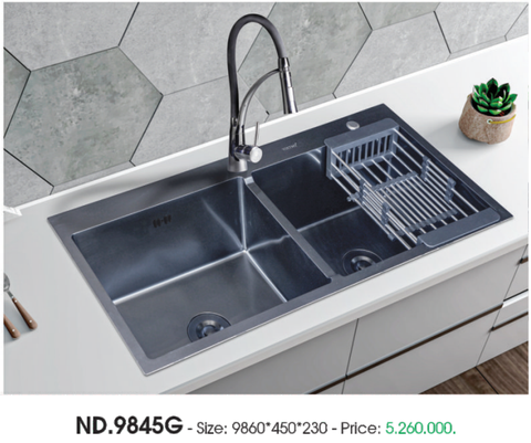 Chậu rửa chén Việt Mỹ ND.9845G Inox 304 phủ nano