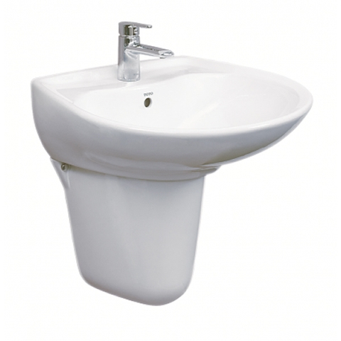 Lavabo chậu rửa mặt Toto LHT300CR treo tường chân ngắn
