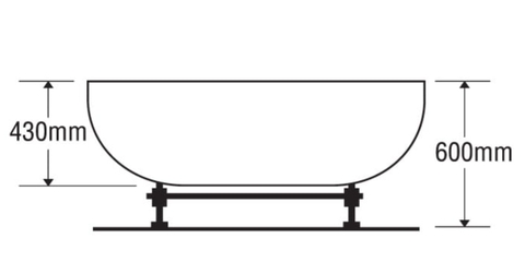 Bồn tắm Oval Euroca EU0-1680 dài 1m6