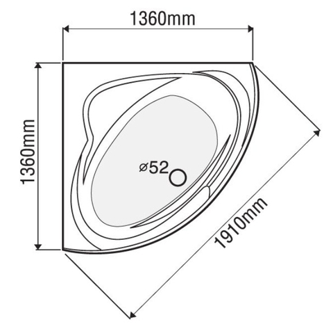 Bồn tắm góc Euroca EU1-1400