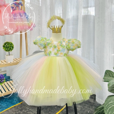 Avocado Tulle Dress | Tutu Dress For Baby Girl | Girl Party Wear Fluffy Dress | Custom Size Cute Toddler Girl Birthday Dress