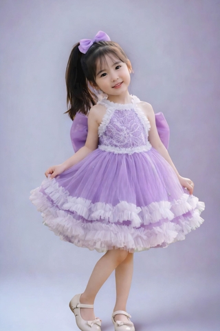 Handmade Lavender Tulle Flower Girl Dress: Special Occasion Gown
